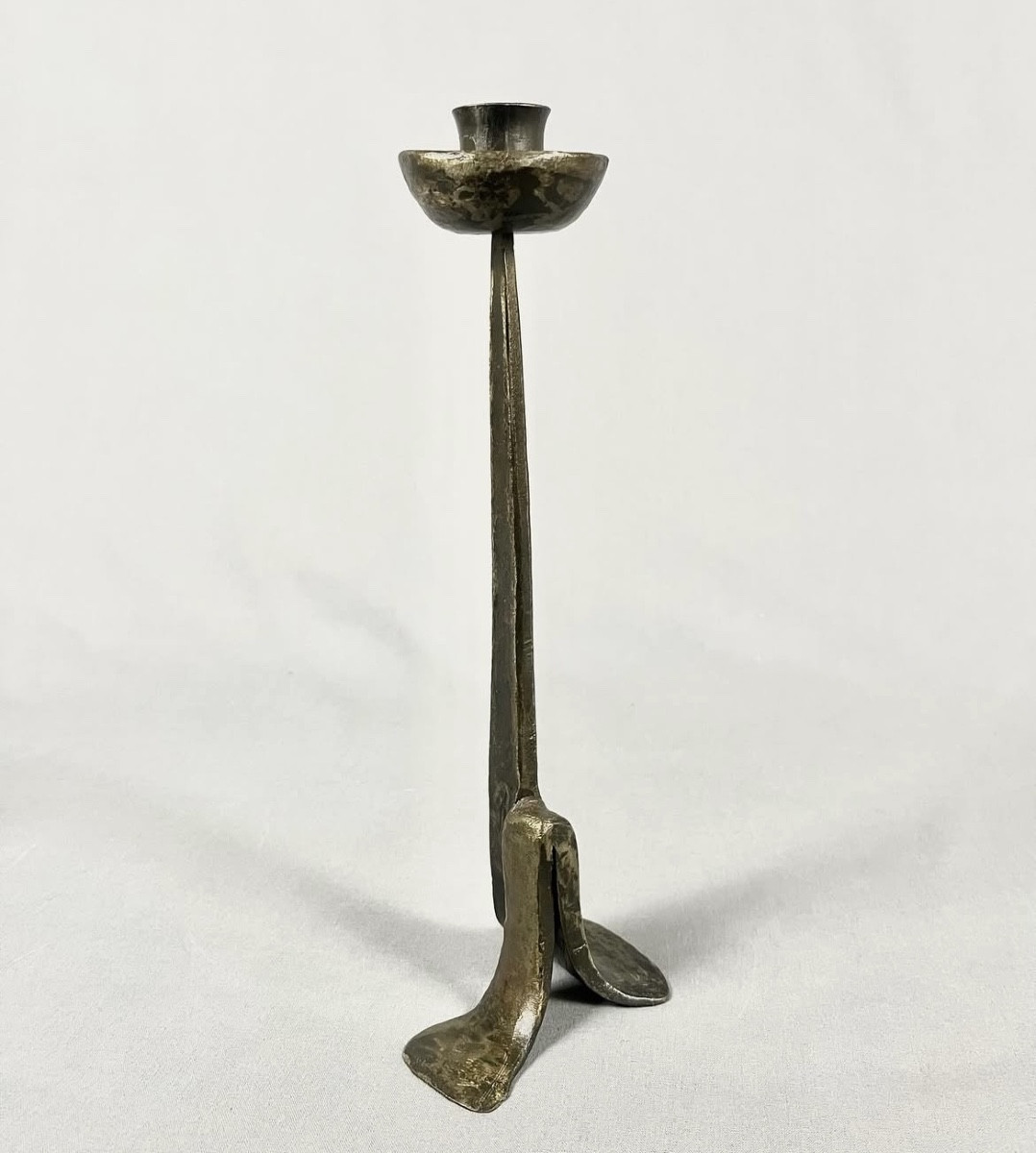 Bougeoir en fer forgé brutaliste