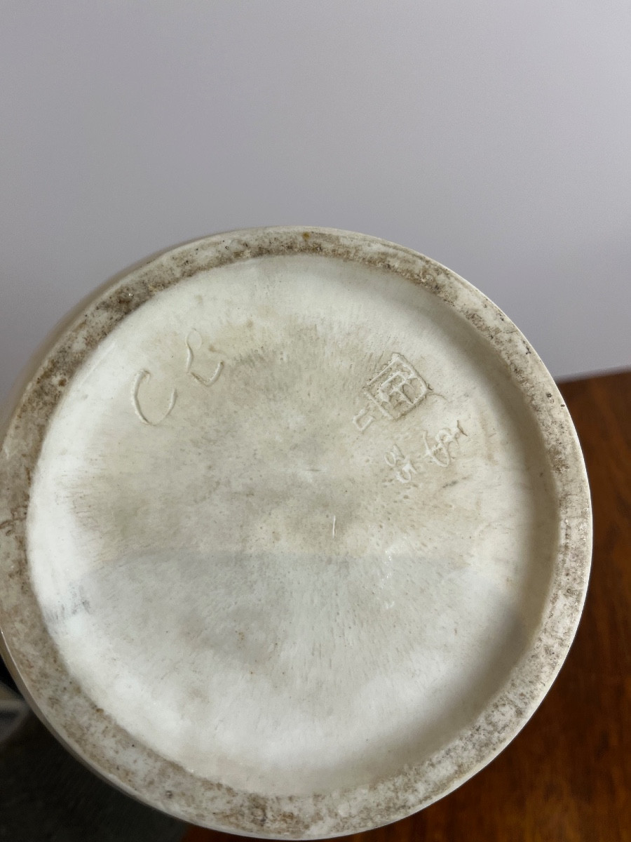 Vase Art Déco en porcelaine, signé-photo-3