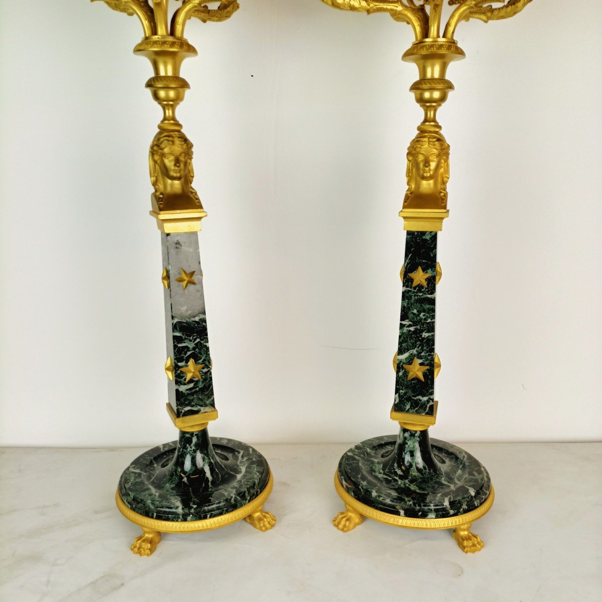 Pair Empire Style Candelabra XIX-photo-1