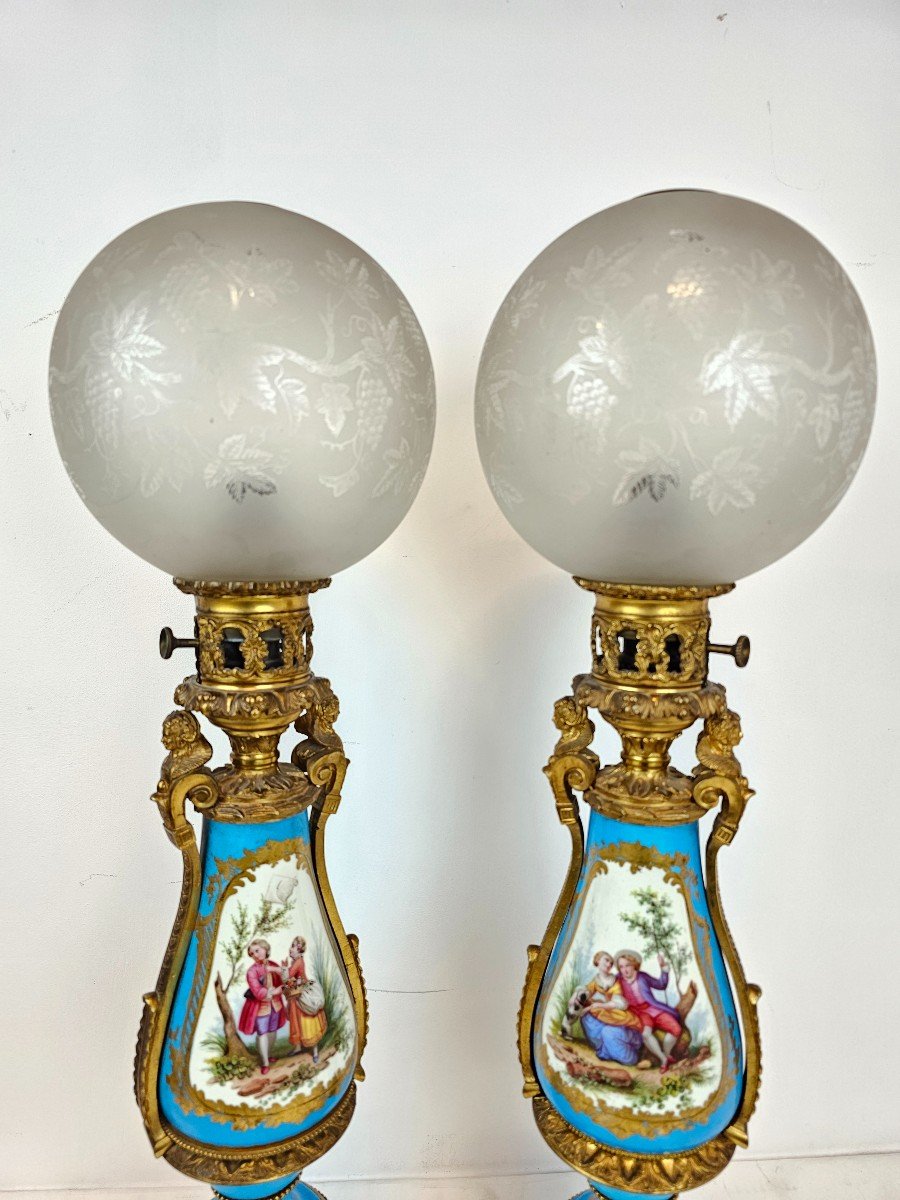 A Pair Of Sevres Lamps-photo-3