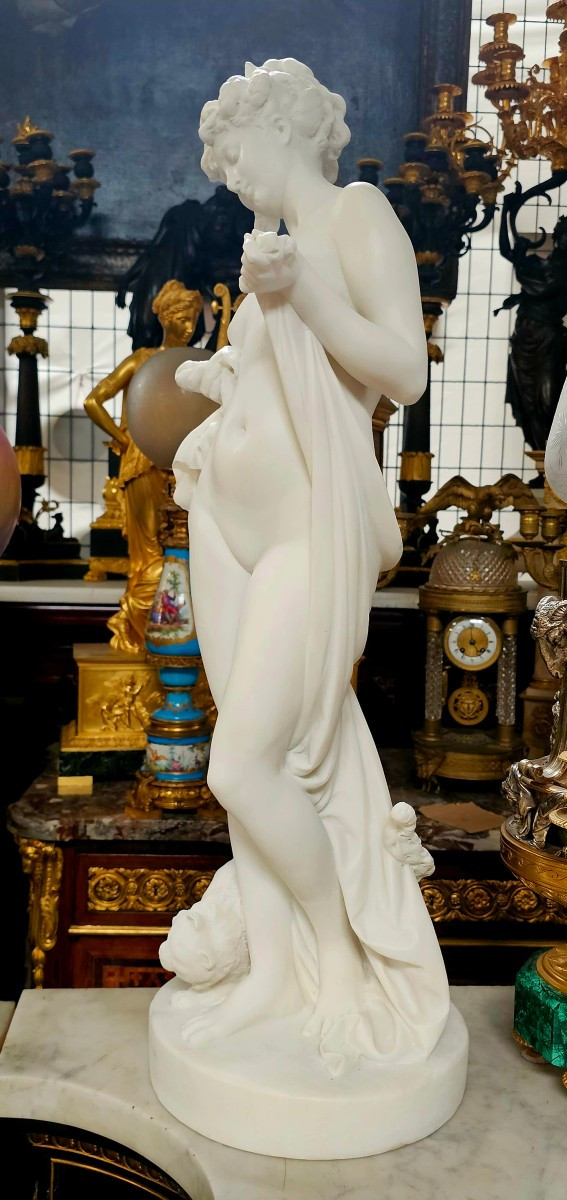 A.ernest Carrier - Belleuse Marble Sculpture-photo-3