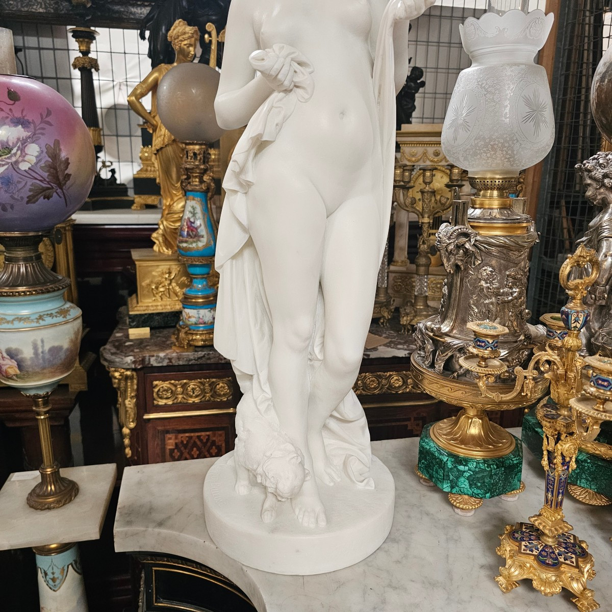 A.ernest Carrier - Belleuse Marble Sculpture-photo-3