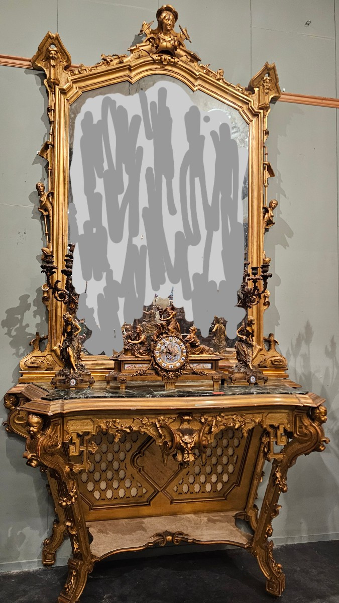 Large Mirror With Console XIX -xx