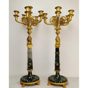 Pair Empire Style Candelabra XIX