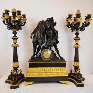 Large Charles X Bronze Clock