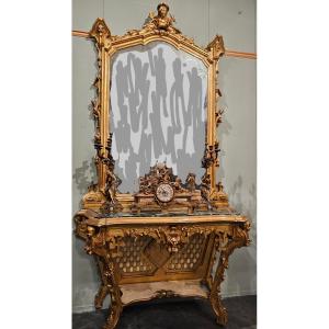 Large Mirror With Console XIX -xx