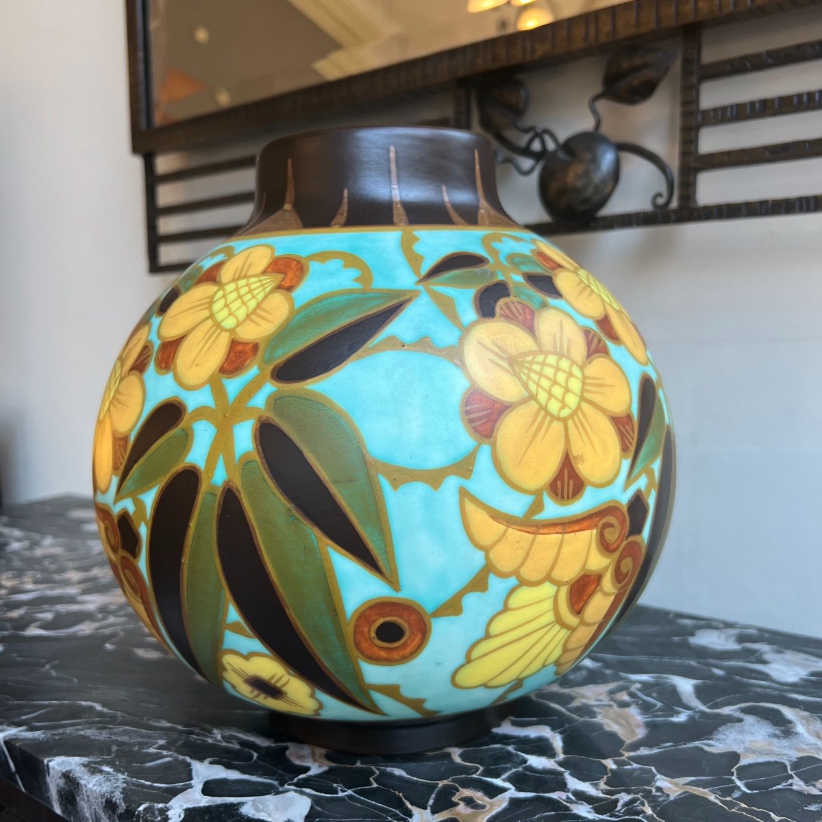 Vase Art Déco Catteau / Boch Frères Keramis Marqué D.1847 ( Vases Art Deco 1930) -photo-2