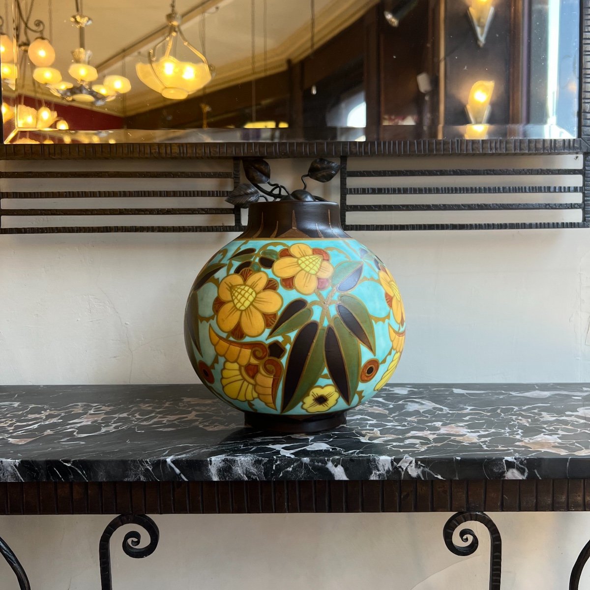 Vase Art Déco Catteau / Boch Frères Keramis Marqué D.1847 ( Vases Art Deco 1930) -photo-4