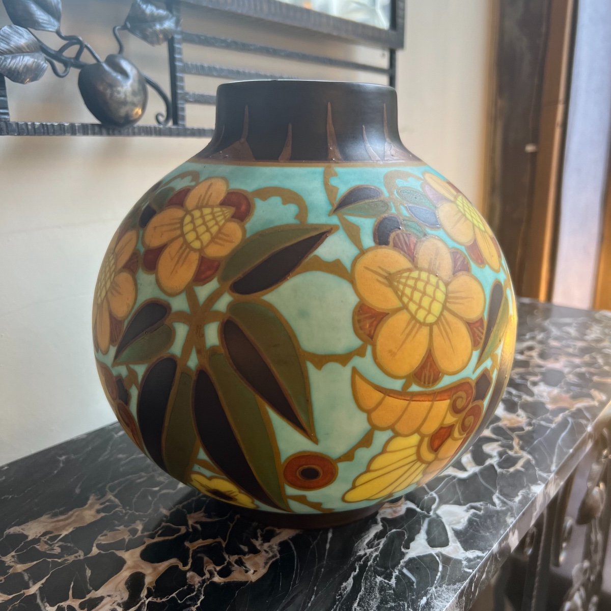 Vase Art Déco Catteau / Boch Frères Keramis Marqué D.1847 ( Vases Art Deco 1930) -photo-1