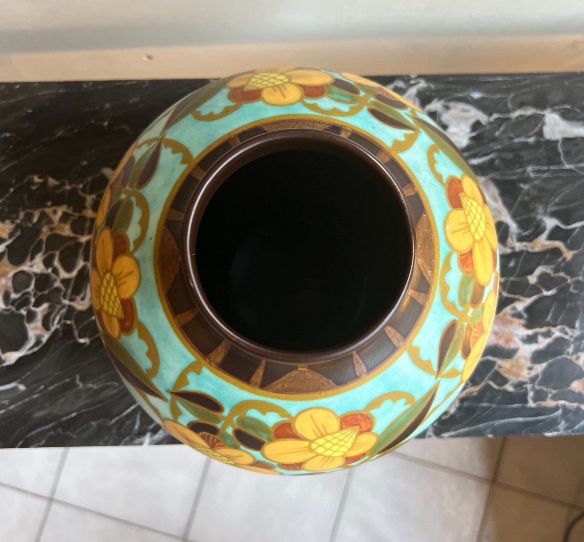 Vase Art Déco Catteau / Boch Frères Keramis Marqué D.1847 ( Vases Art Deco 1930) -photo-4