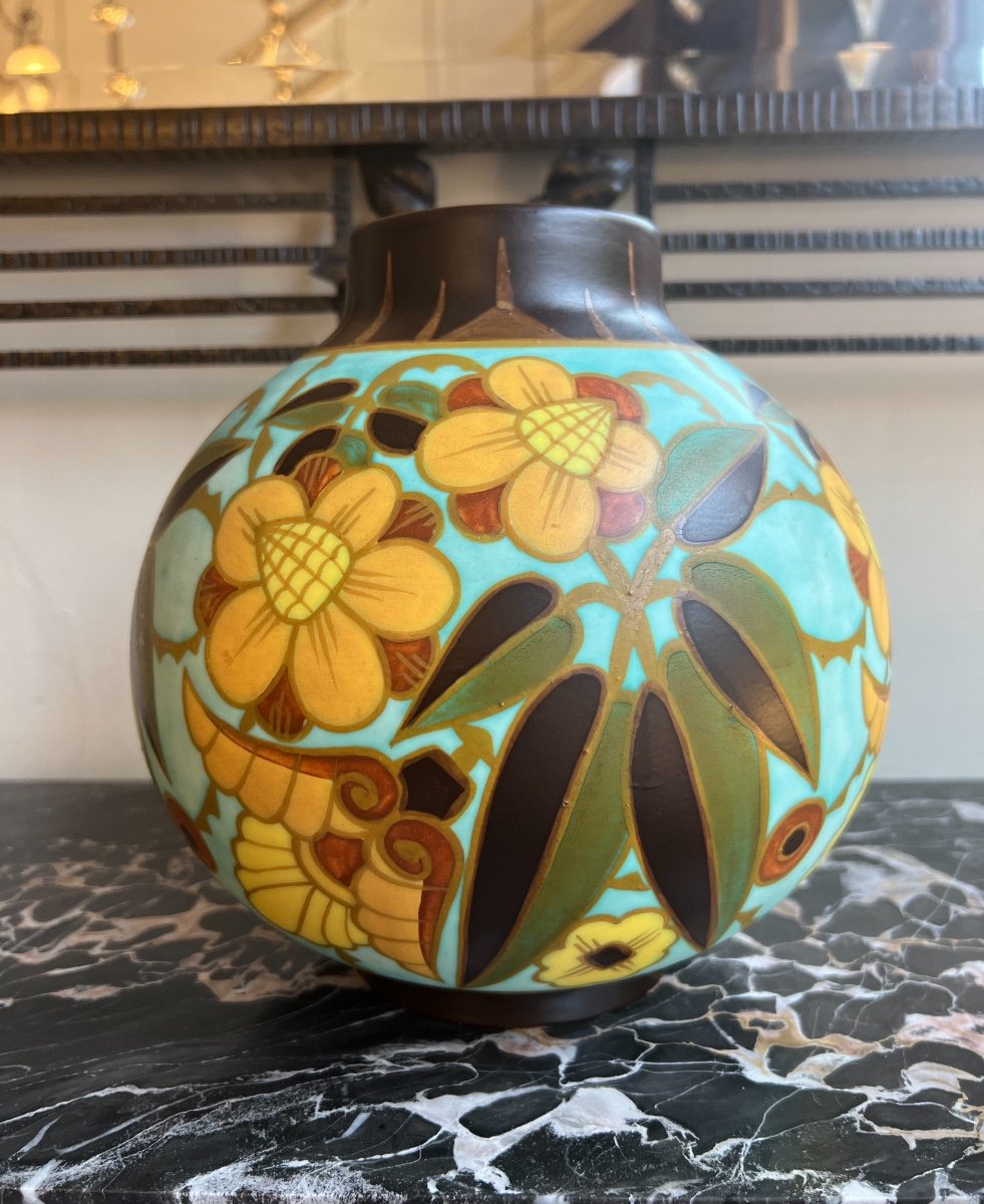 Vase Art Déco Catteau / Boch Frères Keramis Marqué D.1847 ( Vases Art Deco 1930) 