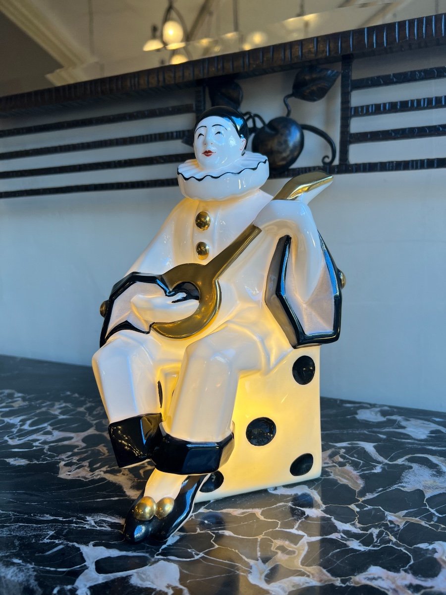 Rare Art Deco Night Light In Limoges Porcelain -photo-2