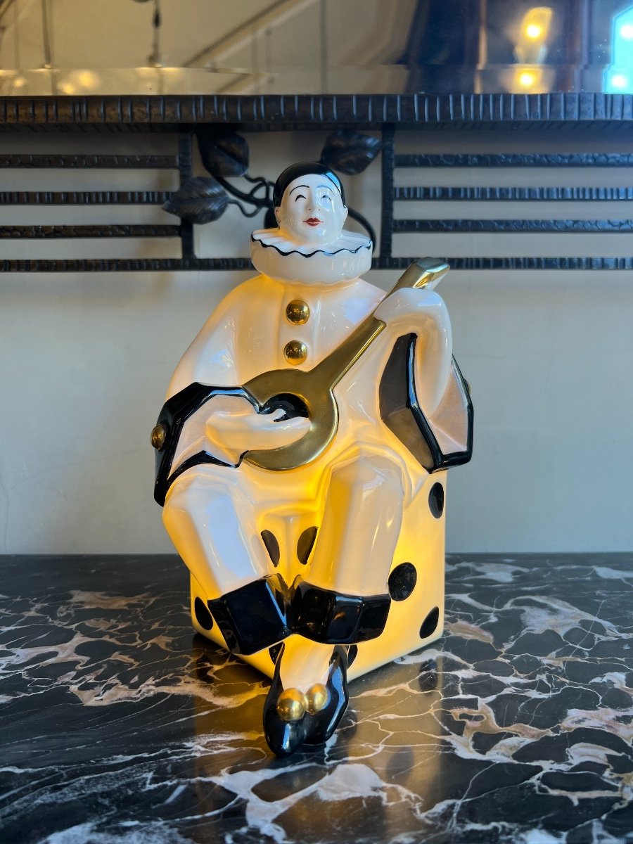 Rare Art Deco Night Light In Limoges Porcelain -photo-3