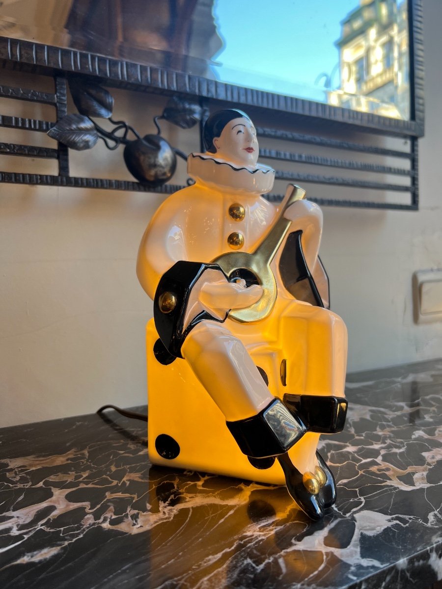 Rare Art Deco Night Light In Limoges Porcelain -photo-4