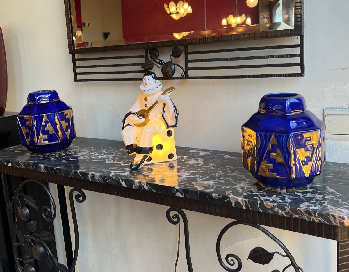 Rare Art Deco Night Light In Limoges Porcelain -photo-1