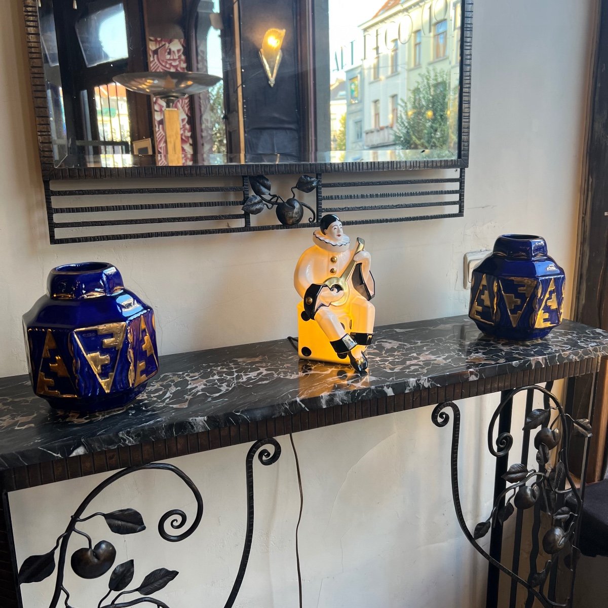 Rare Art Deco Night Light In Limoges Porcelain -photo-2