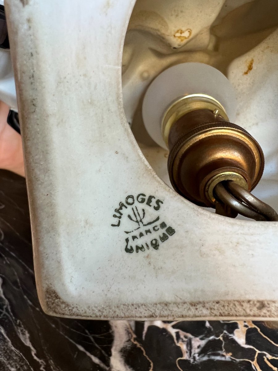 Rare Art Deco Night Light In Limoges Porcelain -photo-8