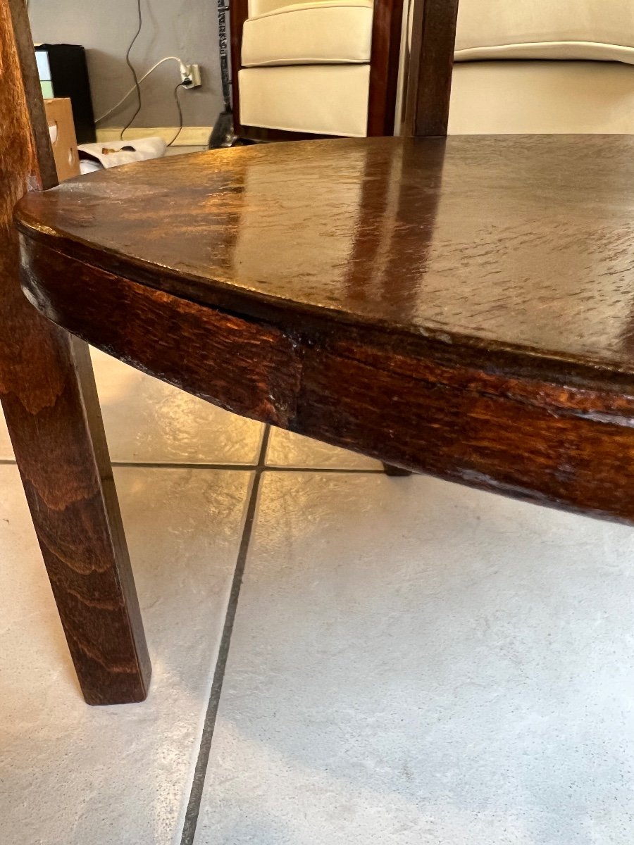 Small Art Deco Pedestal Table "coffee Table" In Walnut / Fischel Label Imported Cze (table 1930-photo-2