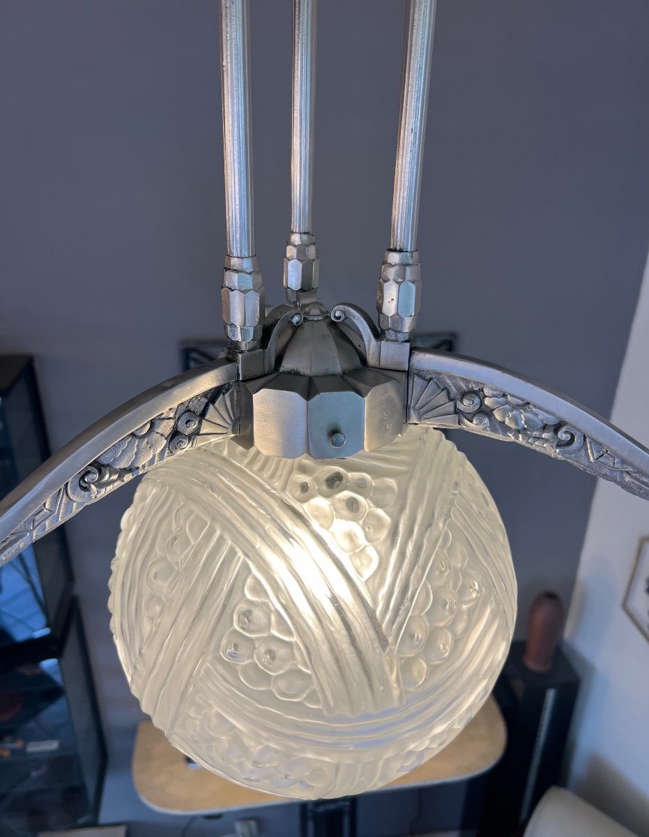 Splendid And Rare Art Deco Chandelier Hanots And Hettier & Vincent (art Deco Chandeliers 1930)-photo-3