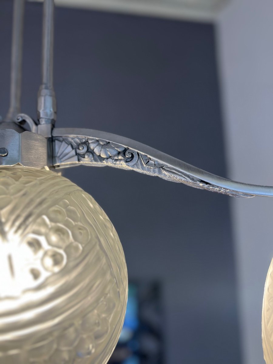 Splendid And Rare Art Deco Chandelier Hanots And Hettier & Vincent (art Deco Chandeliers 1930)-photo-4