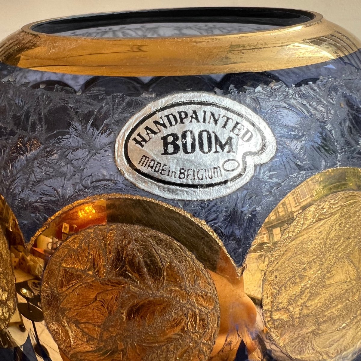 Pair Of Paul Heller Art Deco Vases / Rupel Boom Glassware {label} (art Deco Vase 1930-photo-4