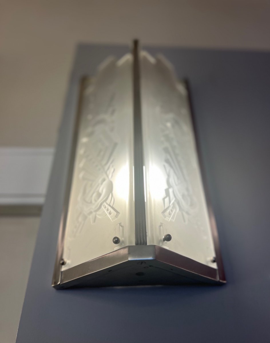 Wall Lamp "double" Art Deco Val Saint Lambert (art Deco Sconces 1930)-photo-4