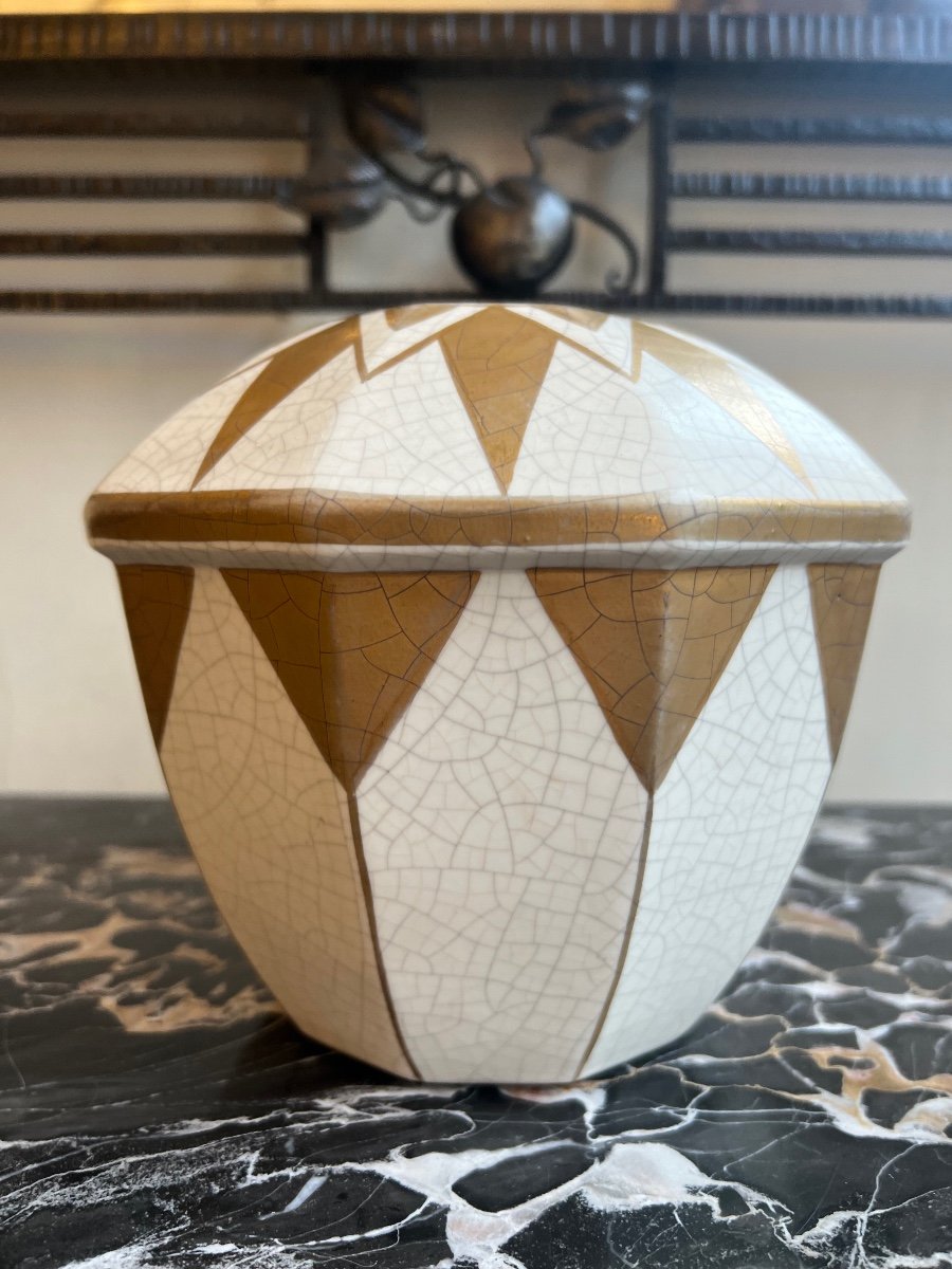 Art Deco Vase Earthenware From Fives-lille (gustave De Bruyn) (art Deco Vases 1930)-photo-4
