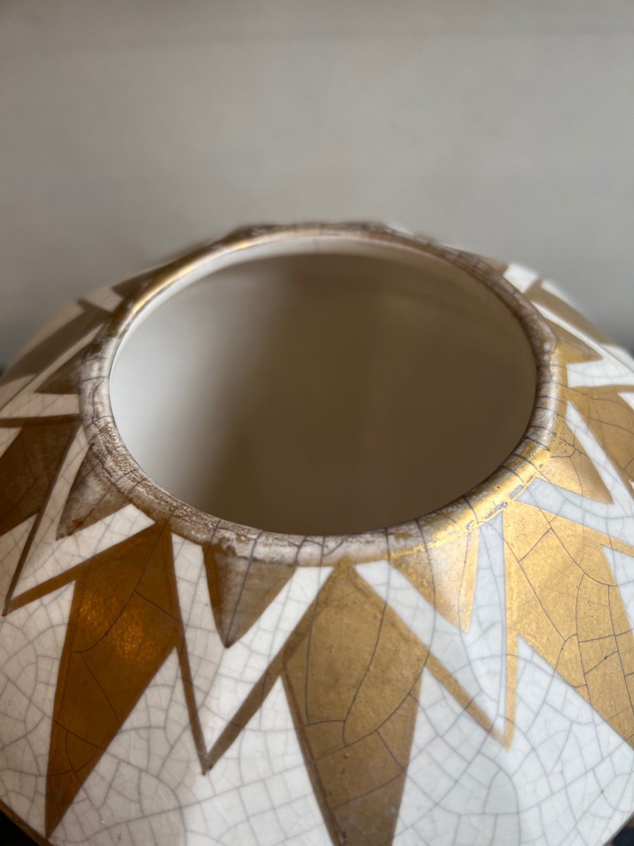 Art Deco Vase Earthenware From Fives-lille (gustave De Bruyn) (art Deco Vases 1930)-photo-4