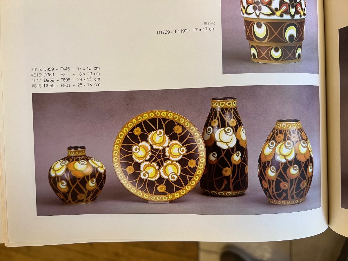 Rare Art Deco Vase Charles Catteau D 959 {signed} Earthenware With Matte Enamels (vase 1930 Art Deco-photo-6