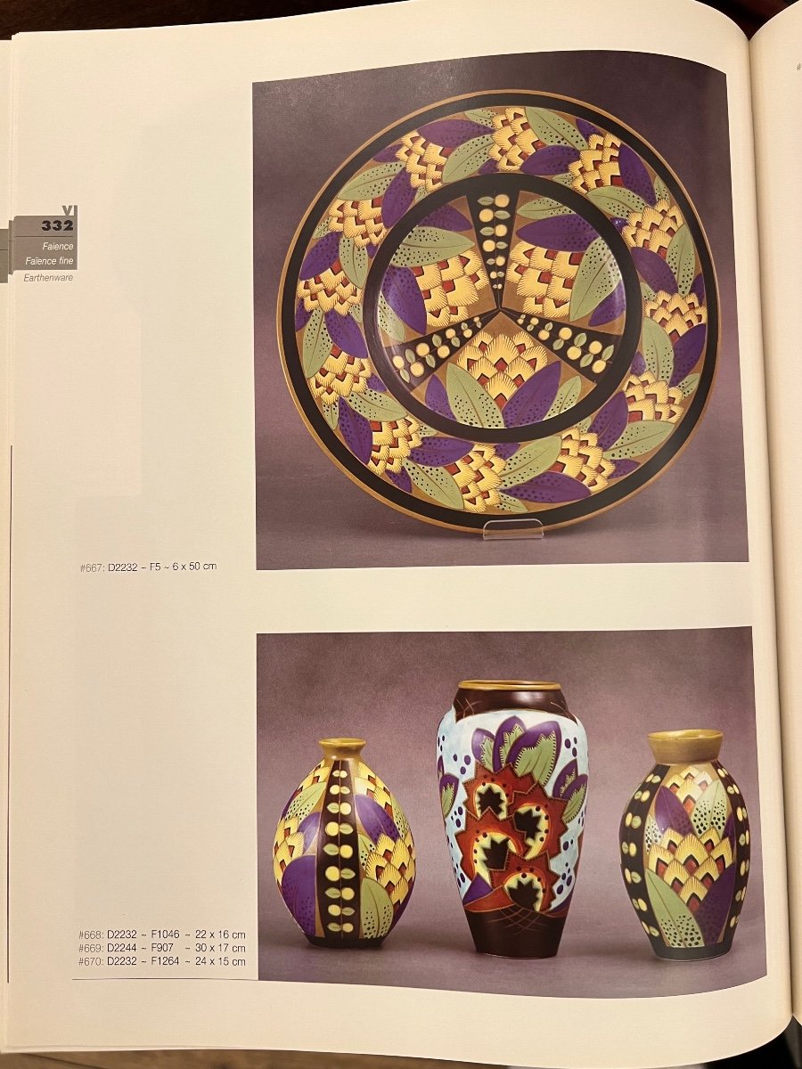 Superb Art Deco Catteau / Kéramis Vase With Extremely Rare Decor Signed { D.2244 } (art Deco Vase 1930-photo-7