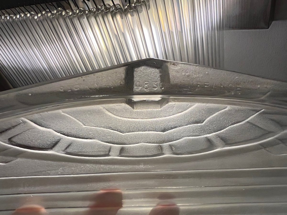 Extremely Rare Unique Art Deco “pirogue” Wall Lamp Signed Sabino 4830 (art Deco Wall Lamps 1930)-photo-5