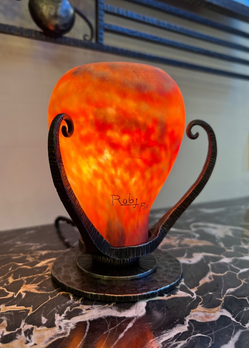 Veilleuse / Lampe / Brûle Parfum  Art Déco Signée Robj Paris ( Lampe Art Deco 1920 - 1930 ) -photo-2