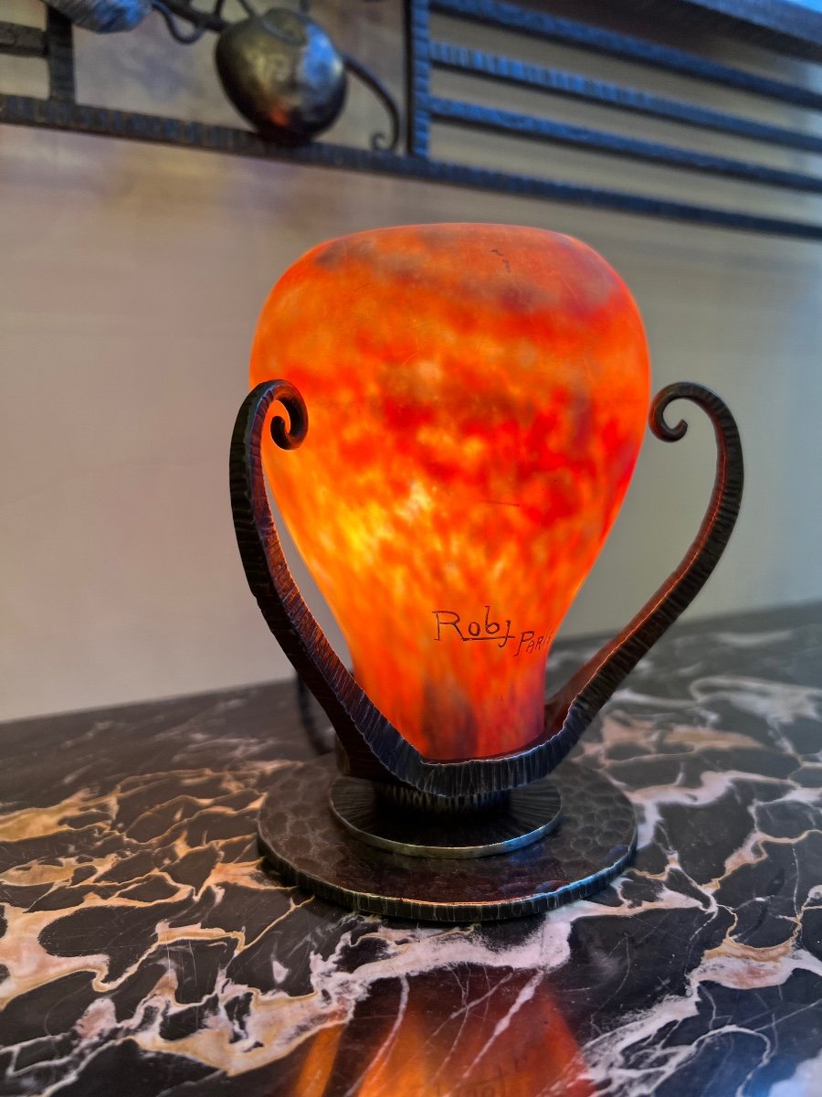 Veilleuse / Lampe / Brûle Parfum  Art Déco Signée Robj Paris ( Lampe Art Deco 1920 - 1930 ) -photo-3