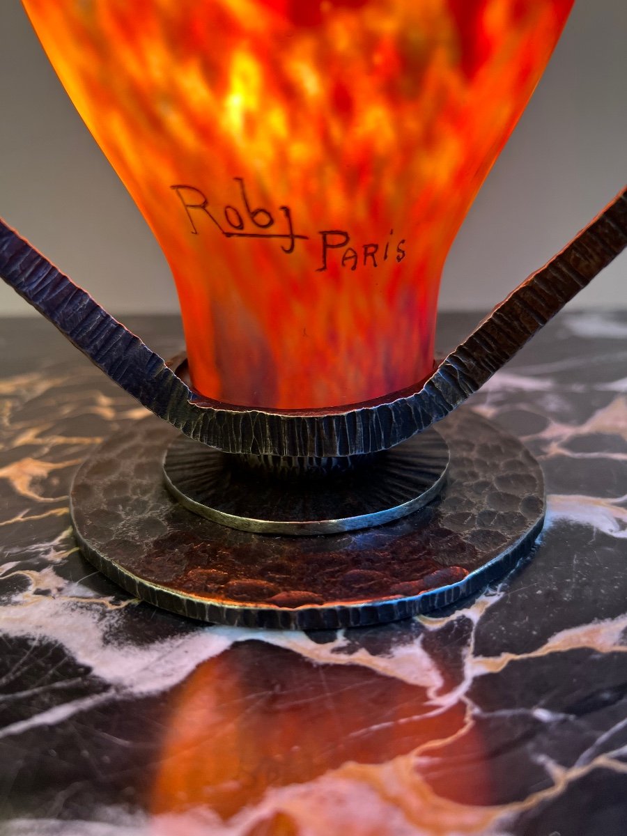 Veilleuse / Lampe / Brûle Parfum  Art Déco Signée Robj Paris ( Lampe Art Deco 1920 - 1930 ) -photo-5