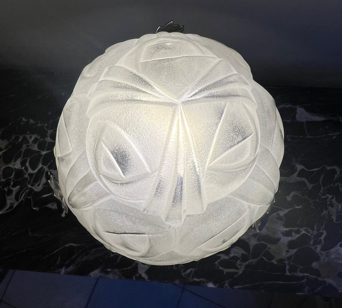 Art Deco Lamp “stylized Roses” Signed Degué {david Guéron} 1925 (art Deco Lamps 1930) -photo-8