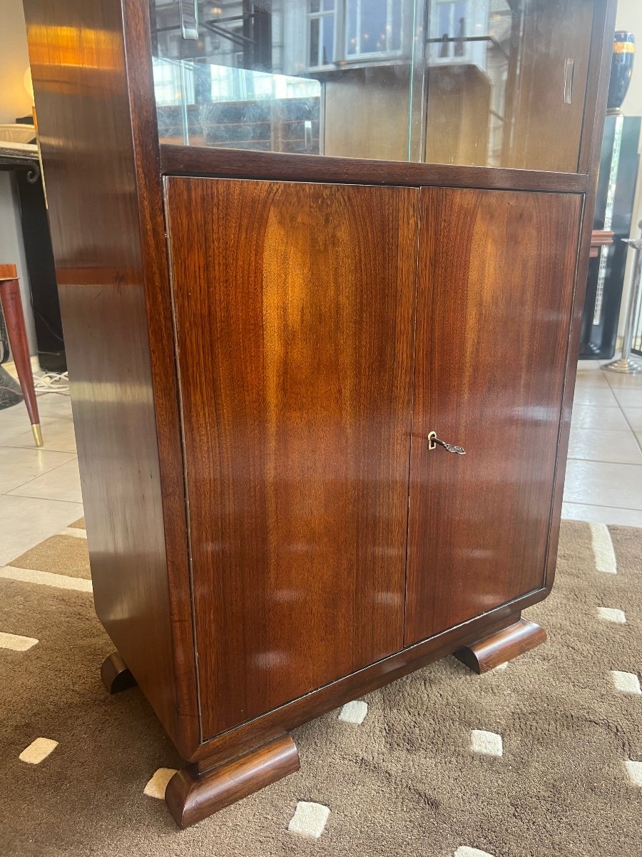Art Deco Bar Furniture In Buffer Polished Mahogany With Sliding Showcase (art Deco Bars 1930) -photo-4