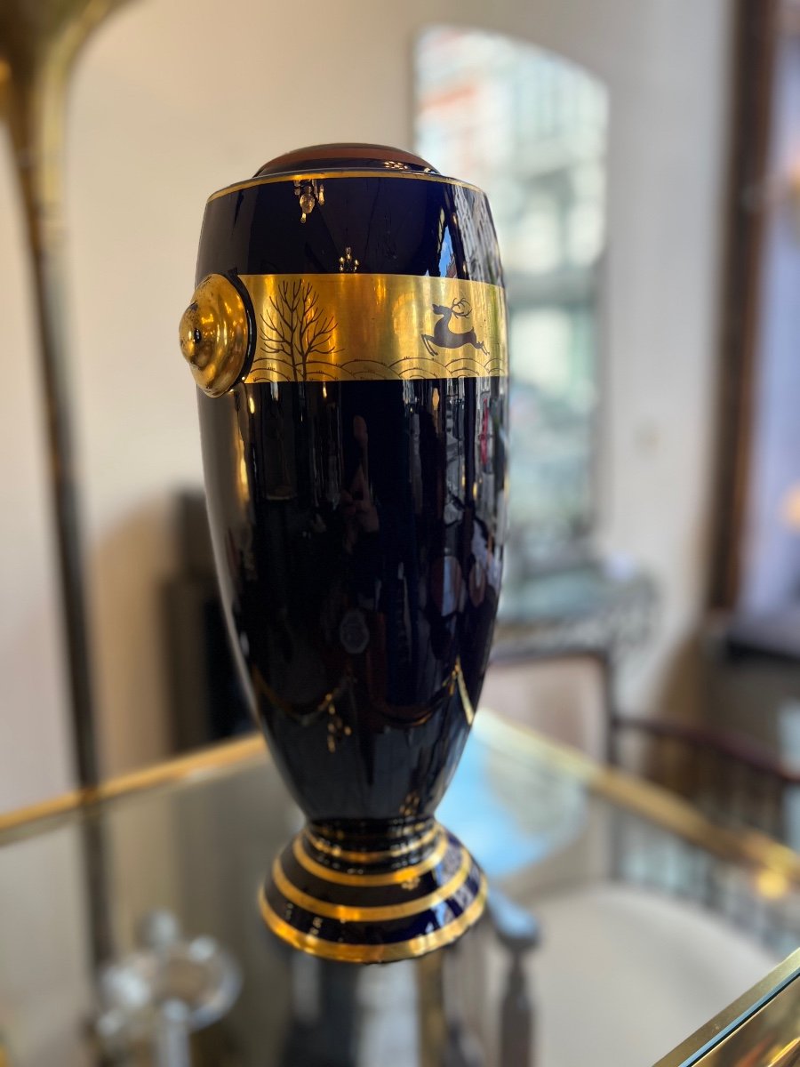 Large Art Deco Vase Ceramics From Tours Signed Maurice Pinon Glazed Earthenware Art Deco Vase 1930-photo-3