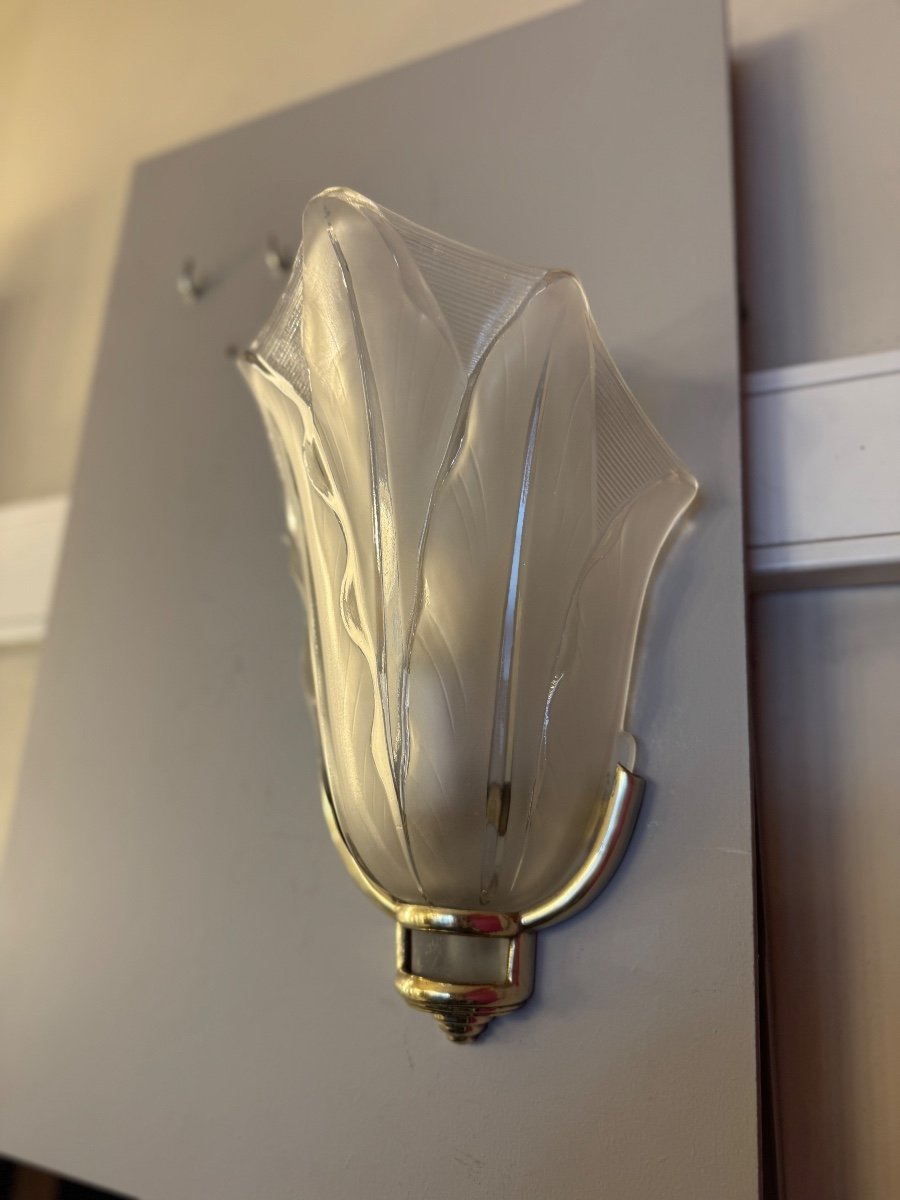 Wall Lamp (alone) Art Deco H. Petitot And Jean Gauthier Signed (ezan France) (art Deco 1930-photo-6
