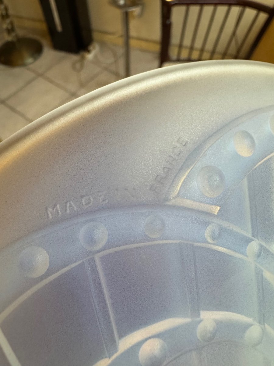 Set Of Opalescent Art Deco Cups (center Table) And Bowls J. Landier France (1930) -photo-7