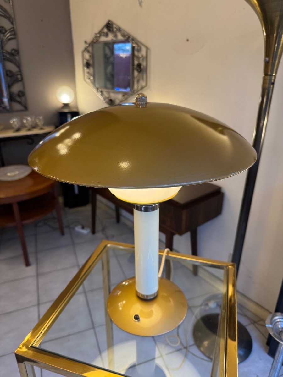 Art Deco Jumo 350 Lamp / Late 40s / Metal And Perspex (art Deco Lamps 1930)-photo-2