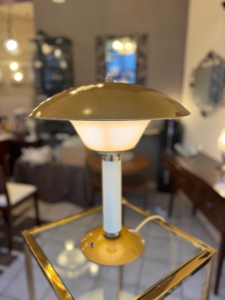 Art Deco Jumo 350 Lamp / Late 40s / Metal And Perspex (art Deco Lamps 1930)-photo-4