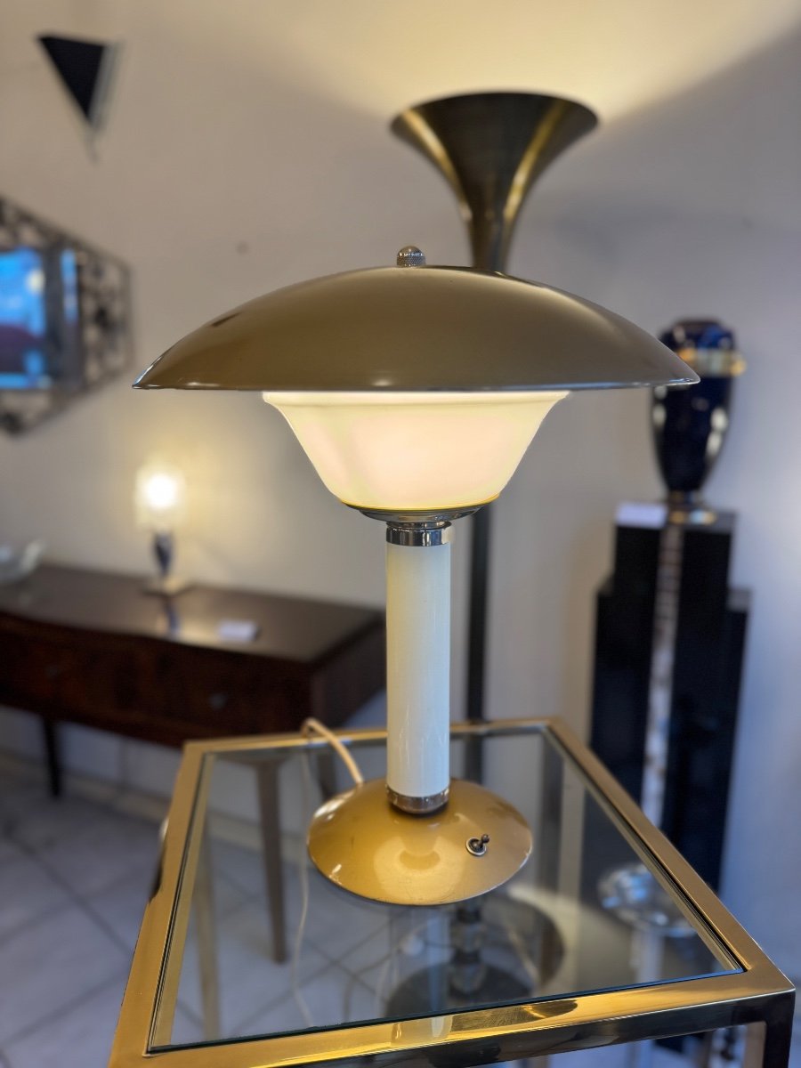Art Deco Jumo 350 Lamp / Late 40s / Metal And Perspex (art Deco Lamps 1930)-photo-1