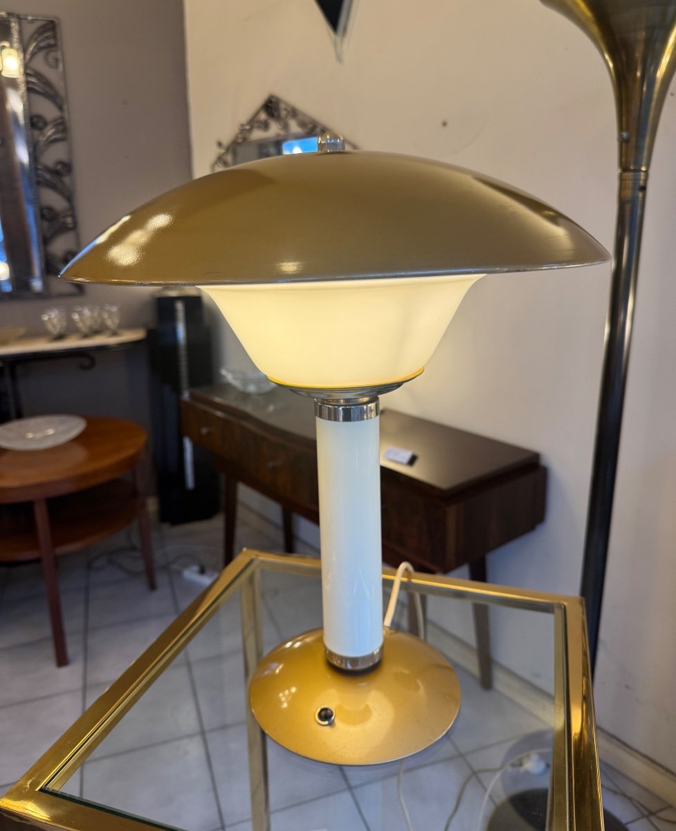 Art Deco Jumo 350 Lamp / Late 40s / Metal And Perspex (art Deco Lamps 1930)