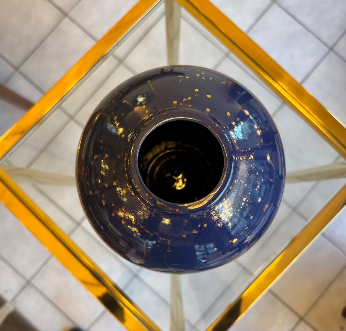 Art Deco Vase “lava” Signed Pomone France For “le Bon Marché” (art Deco Vases 1930) -photo-5