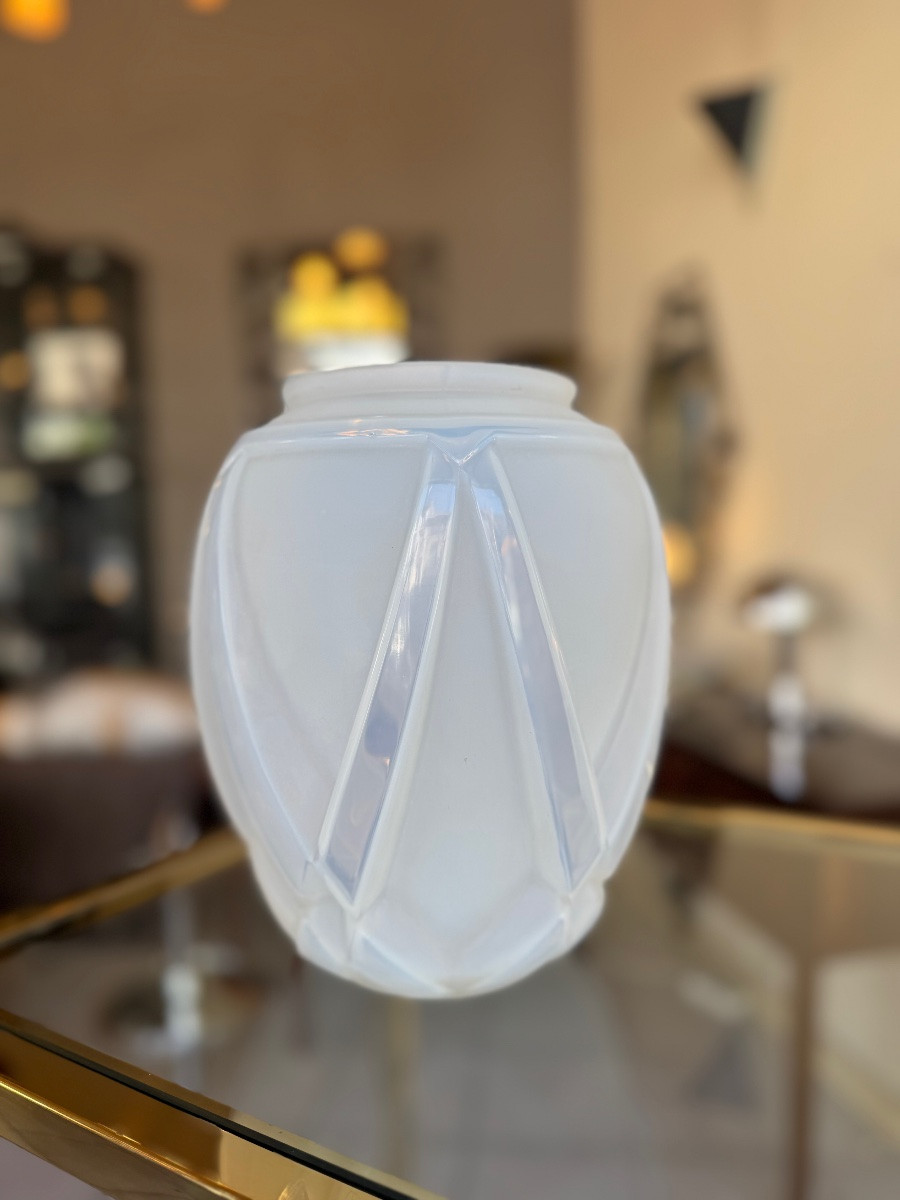 Art Deco Vase Signed André Hunebelle / “etrusque” Model In Opalescent Glass (art Deco 1930) -photo-4