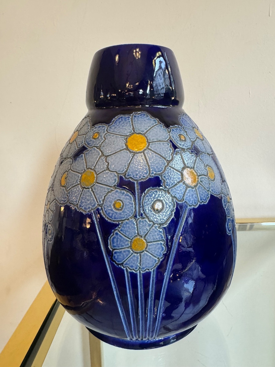 Paire de vases Art Déco en Grès d’Alsace signés Hubert Krumeich - Remmy ( vase art deco 1930 ) -photo-4