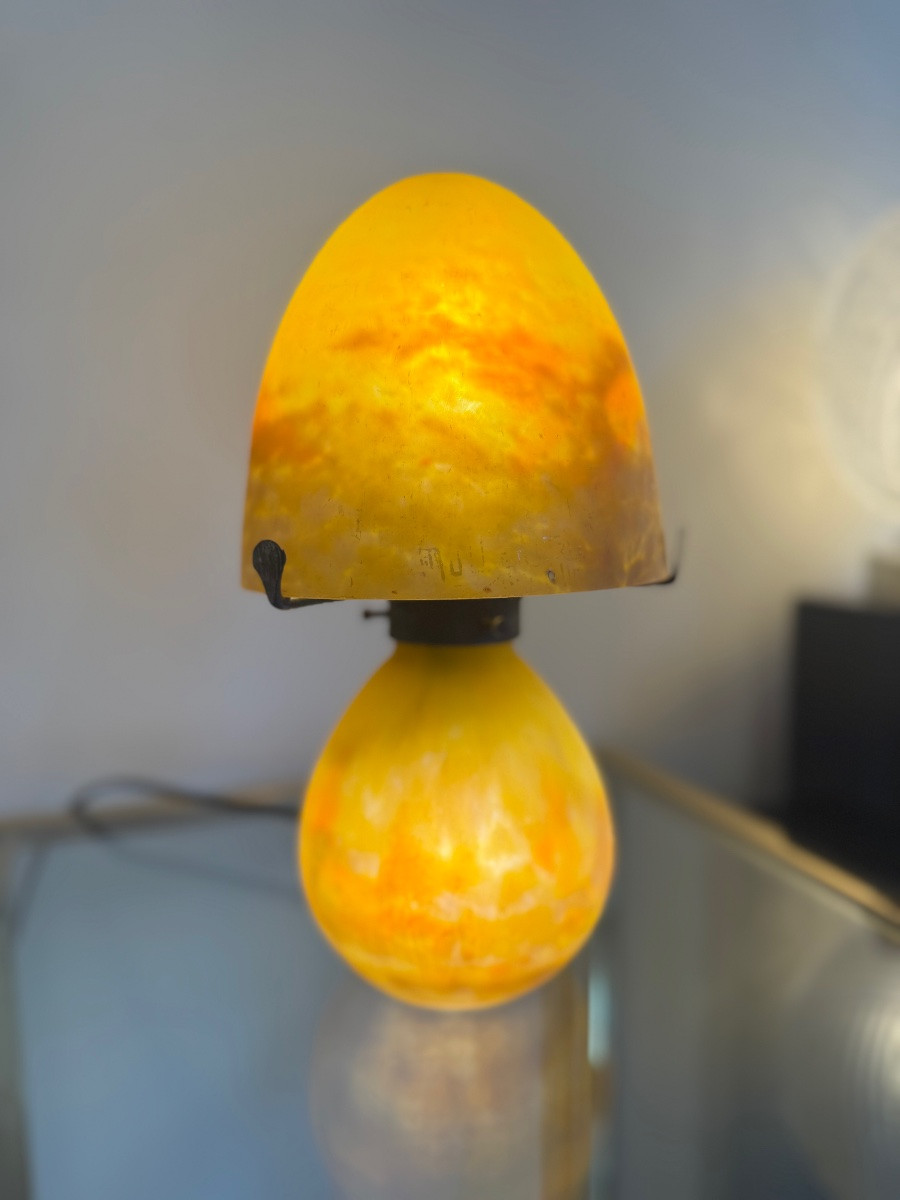 Lampe Transition Art Nouveau / Art Déco à Double éclairage Signée Müller Frères ( 1920 / 1930 )-photo-1