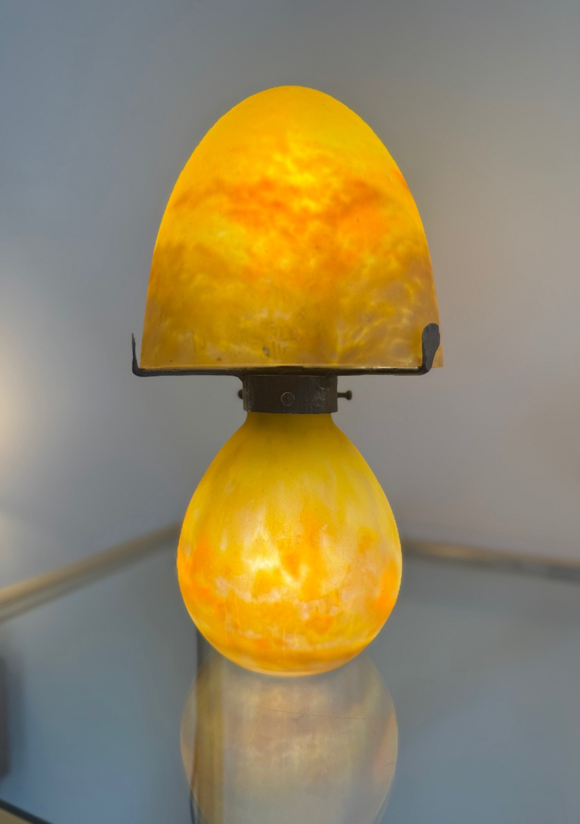 Lampe Transition Art Nouveau / Art Déco à Double éclairage Signée Müller Frères ( 1920 / 1930 )-photo-2