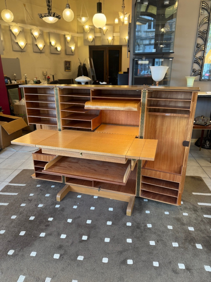 Bureau Malle « Magic Box » Mummenthaler & Meier Créé en 1928 / Modèle de 1950 ( suisse design )-photo-1