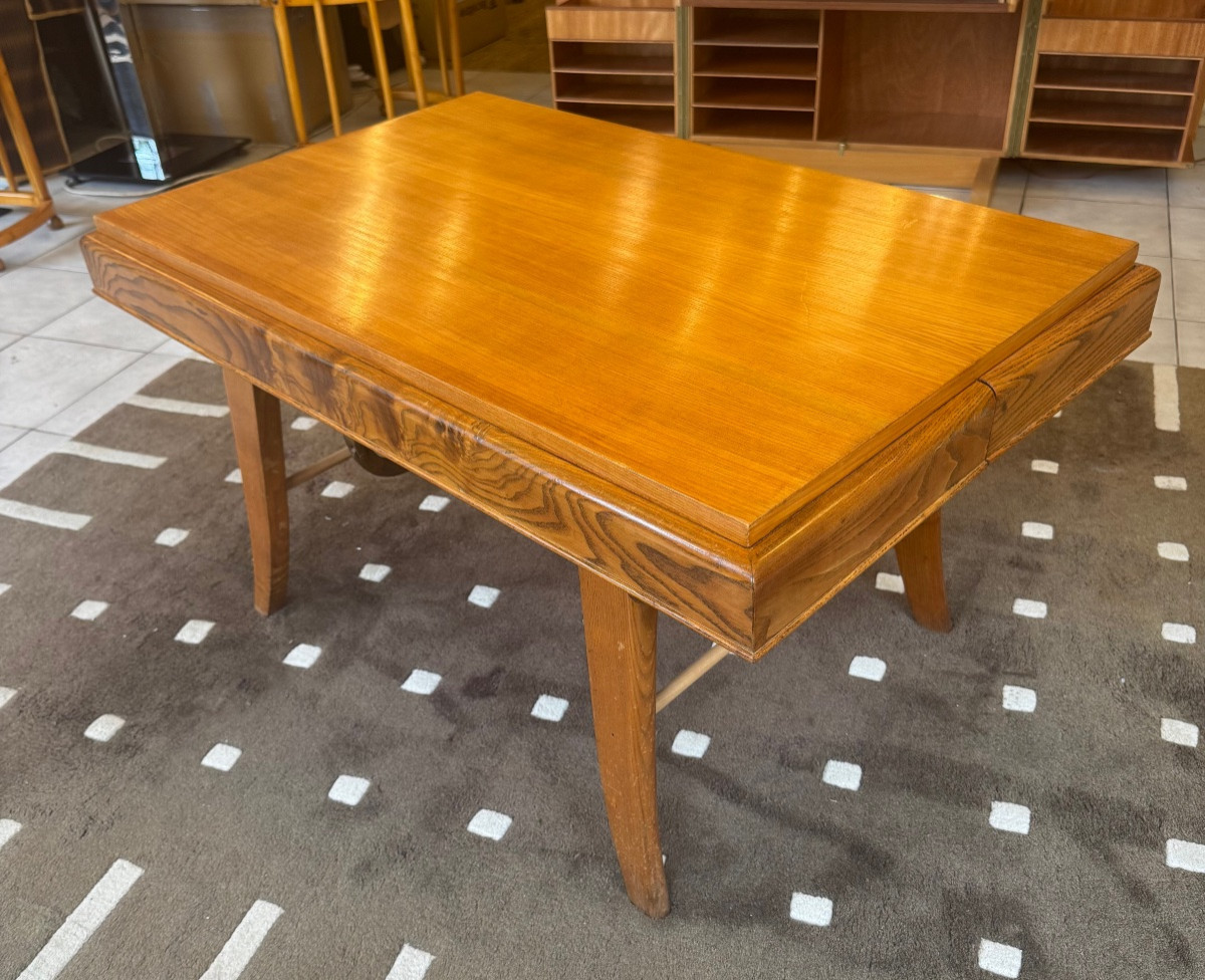 Dining Table / Coffee Table With Transformation In Ash Wood Circa 1950 (vintage Tables) -photo-3